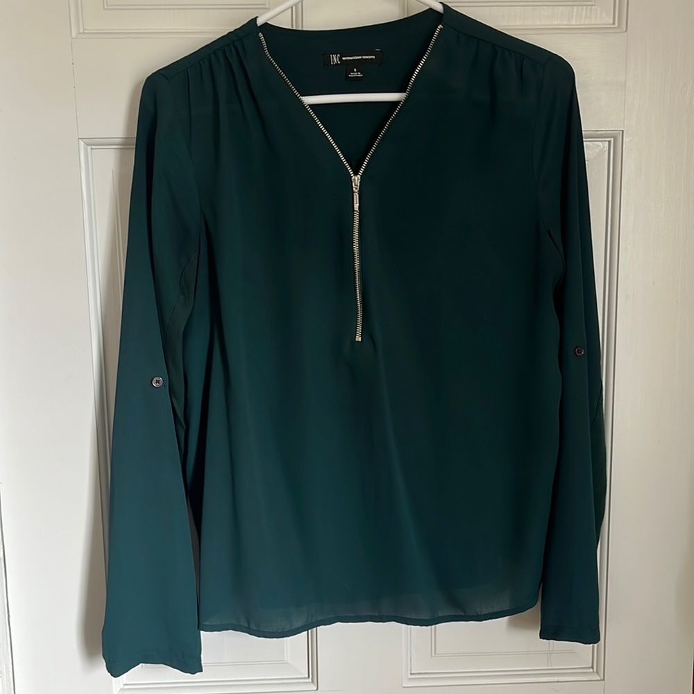 INC dark green top size s